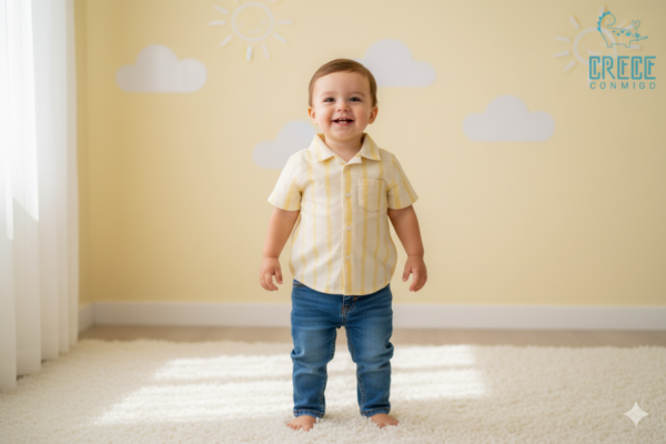 Camisa amarilla de Botones    Talla: 12-18 meses