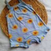 2 Mameluco de estampado flores amarillas Talla: 6-12 meses