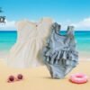 Traje de baño para niñas incluye la salida de playa.