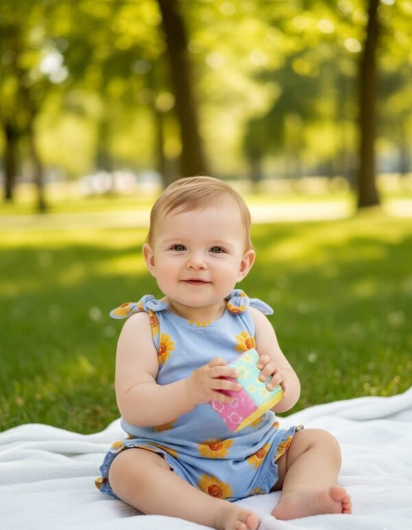 WhatsApp Image 2026-01-19 at 6.12.20 PM Mameluco de estampado flores amarillas Talla: 6-12 meses