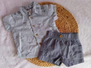 conjunto barco Conjunto camisa estampado de veleros Talla: 3 meses