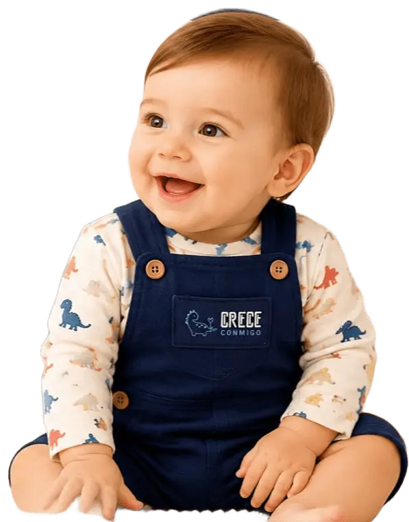 Bebé feliz con ropa Crece Conmigo